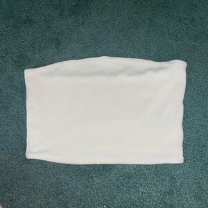 White Ribbed Tube Top